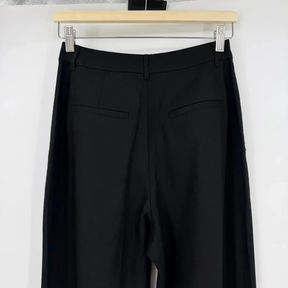 Reformation | Earl Pant in Black High Rise Pleated Linen Trousers 0